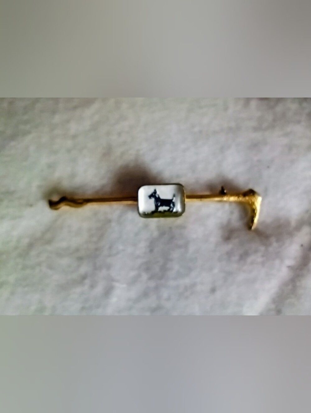Gold Tone Scottie Dog Motif Brooch